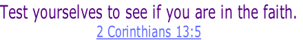 Test yourselves to see if you are in the faith.
2 Corinthians 13:5